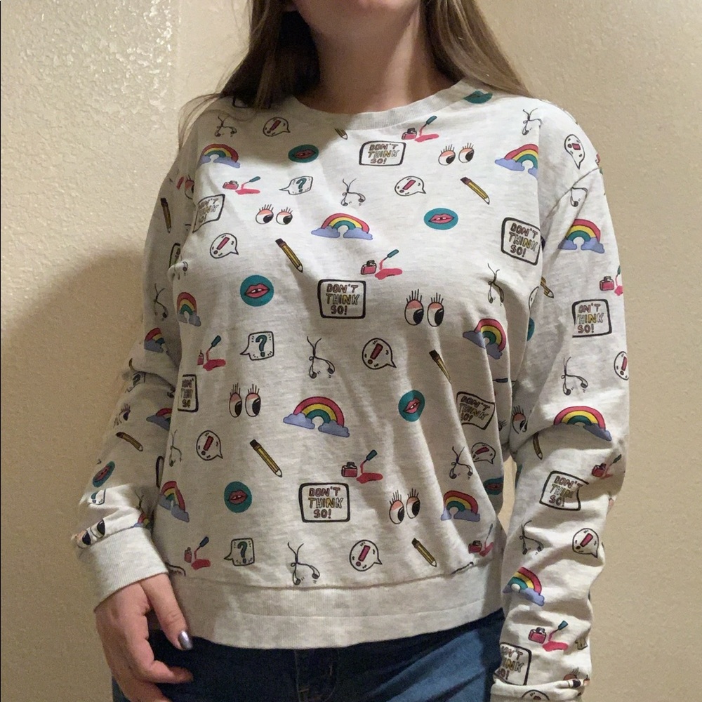 Fun school patterned sweater by divided XL - Picture 2 of 8